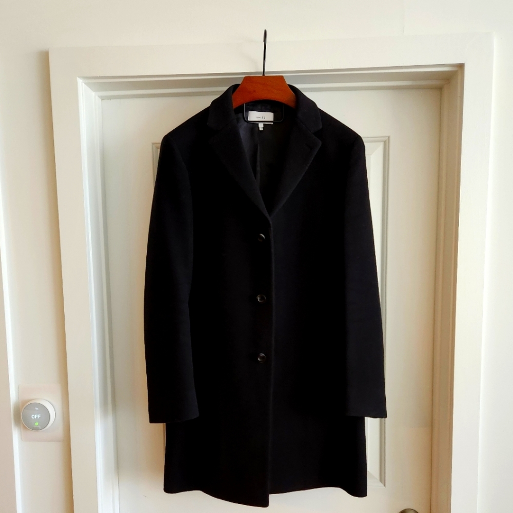 Reiss gable Epsom overcoat black